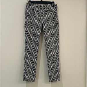 Sara Campbell Black, White, and Matalic Patterned Pants